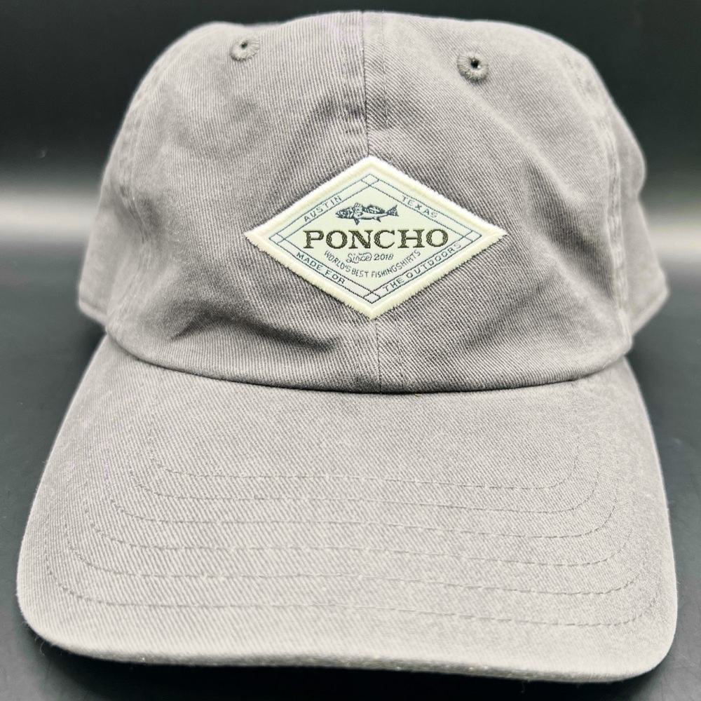 Poncho-Gray Unstructured Cap-‎ Adjustable slide
